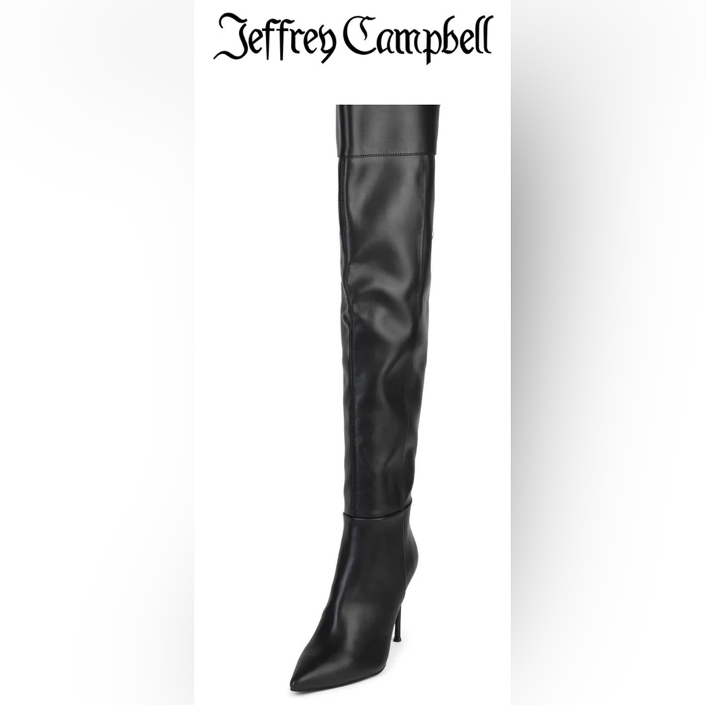 New Jeffrey Campbell Pillar Over the Knee Black Stiletto Boot Sz 5.5 $270 - Picture 2 of 7